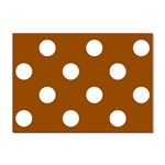 Polka Dots - White on Brown Sticker A4 (10 pack)