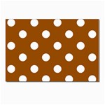 Polka Dots - White on Brown Postcard 4  x 6 