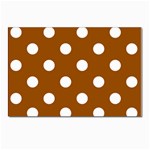 Polka Dots - White on Brown Postcard 5  x 7 