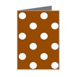 Polka Dots - White on Brown Mini Greeting Card