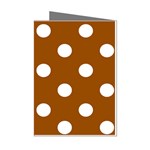 Polka Dots - White on Brown Mini Greeting Cards (Pkg of 8)