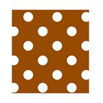 Polka Dots - White on Brown Greeting Card 4.5  x 6 