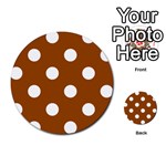Polka Dots - White on Brown Multi-purpose Cards (Round)
