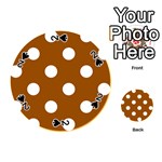 Polka Dots - White on Brown Playing Cards 54 (Round)
