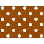 Polka Dots - White on Brown Birthday Cake 3D Greeting Card (7x5)