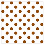 Polka Dots - Brown on White Large Satin Scarf (Square)