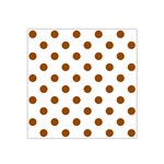 Polka Dots - Brown on White Satin Bandana Scarf