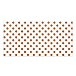 Polka Dots - Brown on White Satin Shawl