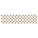 Polka Dots - Brown on White Satin Scarf (Oblong)