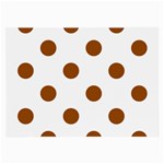 Polka Dots - Brown on White Large Glasses Cloth (2 Sides)