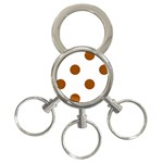 Polka Dots - Brown on White 3-Ring Key Chain