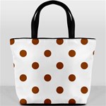 Polka Dots - Brown on White Bucket Bag