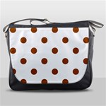 Polka Dots - Brown on White Messenger Bag