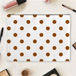 Polka Dots - Brown on White Cosmetic Bag (XL)