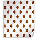 Polka Dots - Brown on White Canvas 8  x 10 