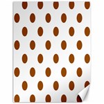 Polka Dots - Brown on White Canvas 12  x 16 
