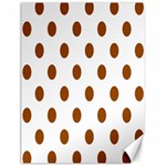 Polka Dots - Brown on White Canvas 18  x 24 