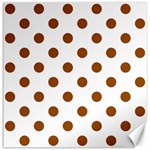Polka Dots - Brown on White Canvas 20  x 20 
