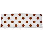 Polka Dots - Brown on White Body Pillow Case (Dakimakura) (One Side)