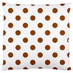 Polka Dots - Brown on White Large Cushion Case (Two Sides)