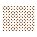 Polka Dots - Brown on White Double Sided Flano Blanket (Mini)