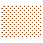 Polka Dots - Brown on White Double Sided Flano Blanket (Medium)