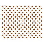 Polka Dots - Brown on White Double Sided Flano Blanket (Large)