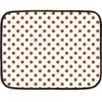 Polka Dots - Brown on White Double Sided Fleece Blanket (Mini)