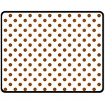 Polka Dots - Brown on White Fleece Blanket (Medium) (One Side)