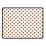 Polka Dots - Brown on White Double Sided Fleece Blanket (Small) (Two Sides)