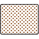 Polka Dots - Brown on White Double Sided Fleece Blanket (Medium) (Two Sides)