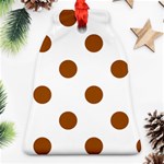 Polka Dots - Brown on White Ornament (Bell)