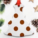 Polka Dots - Brown on White Ornament (Christmas Tree)
