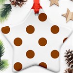 Polka Dots - Brown on White Star Ornament (Two Sides)