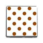 Polka Dots - Brown on White Memory Card Reader (Square)