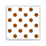 Polka Dots - Brown on White Memory Card Reader with Storage (Square)