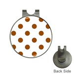 Polka Dots - Brown on White Golf Ball Marker Hat Clip
