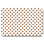 Polka Dots - Brown on White Large Doormat
