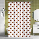Polka Dots - Brown on White Shower Curtain 48  x 72  (Small)