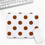 Polka Dots - Brown on White Small Mousepad