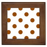 Polka Dots - Brown on White Framed Tile