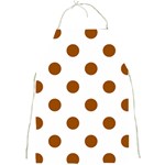 Polka Dots - Brown on White Full Print Apron