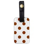 Polka Dots - Brown on White Luggage Tag (One Side)