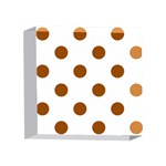 Polka Dots - Brown on White 4 x 4  Acrylic Photo Block