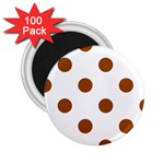 Polka Dots - Brown on White 2.25  Magnet (100 pack)