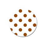 Polka Dots - Brown on White Magnet 3  (Round)