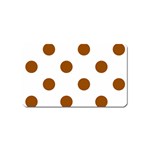 Polka Dots - Brown on White Magnet (Name Card)