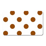 Polka Dots - Brown on White Magnet (Rectangular)