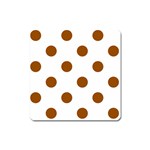 Polka Dots - Brown on White Magnet (Square)