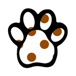 Polka Dots - Brown on White Magnet (Paw Print)
